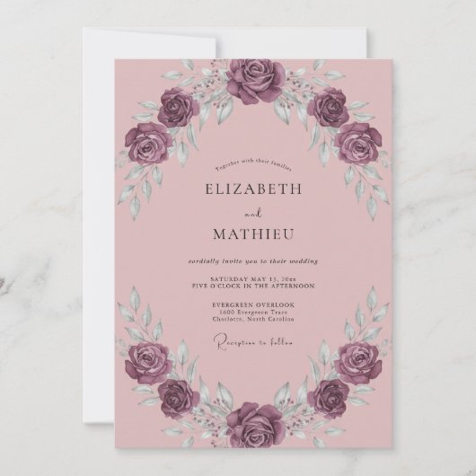 Stille Pr Plum Bloesem Bruiloft Kaart (Voorkant)