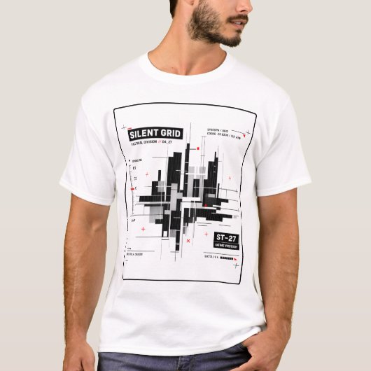 Stille raster | Tactische minimale tech raster str T-shirt (Voorkant)