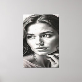 Stille Reflectie: C cinematografisch Zwart en Wit Canvas Afdruk