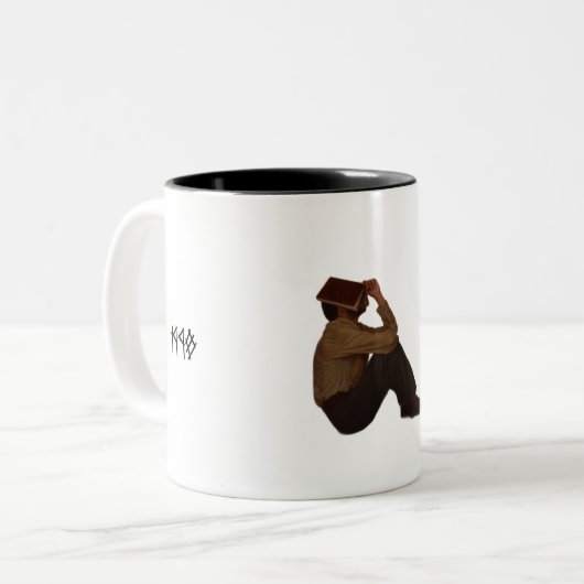 stille reflectie tweekleurige koffiemok (Voorkant links)