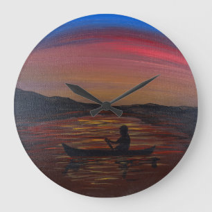 Stille Reis -handgemaakte kunst - Wandklok