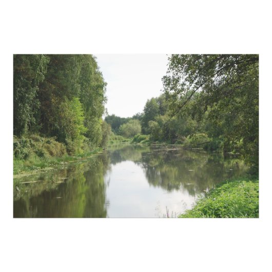 Stille Rivierreflectie Foto Afdruk (Voorkant)