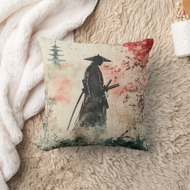 Stille Samurai Rode Bos (1) Kussen (Deken)