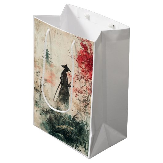 Stille Samurai Rode Bos (1) Medium Cadeauzakje (Voorkant Gekanteld)