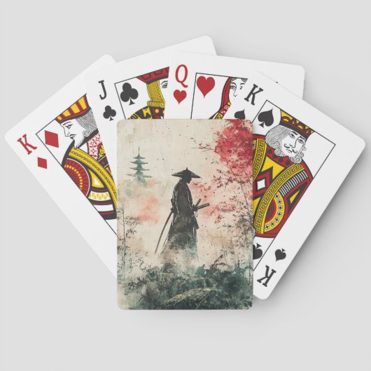 Stille Samurai Rode Bos (1) Pokerkaarten (Achterkant)