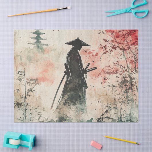 Stille Samurai Rode Bos (1) Tissuepapier (Craft)