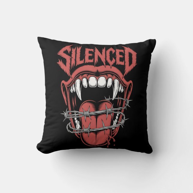 Stille Schreeuw Mond Illustratie Kussen (Voorkant)