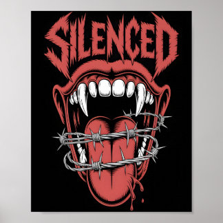 Stille Schreeuw Mond Illustratie Poster