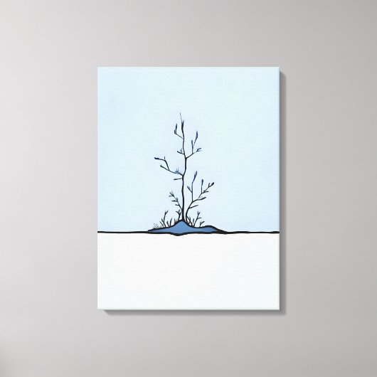 Stille Sentinel in de sneeuw Canvas Afdruk (Voorkant)