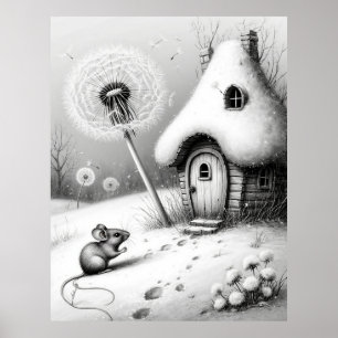 Stille Sneeuw Cottage Wonder ❄️🏡 Poster