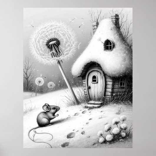 Stille Sneeuw Cottage Wonder ❄️🏡 Poster (Voorkant)