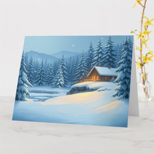 Stille Sneeuw Kaart (Gele Bloem)