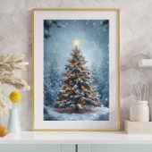 Stille Sneeuw Kerstboom Poster
