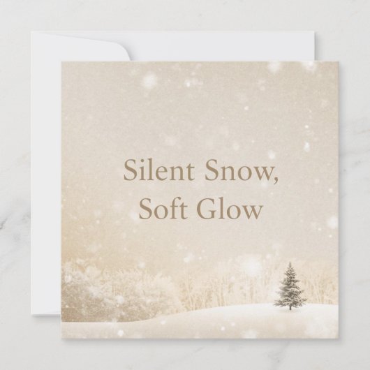 Stille Sneeuw, Zachte Gloed;Minimalistische Elegan Feestdagenkaart (Voorkant)