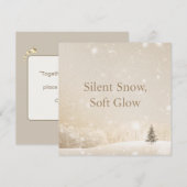 Stille Sneeuw, Zachte Gloed;Minimalistische Elegan Feestdagenkaart (Voorkant / Achterkant)