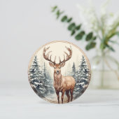 Stille sneeuwval - een kerstmoment in het bos feestdagenkaart (Staand voorkant)