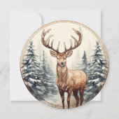 Stille sneeuwval - een kerstmoment in het bos feestdagenkaart (Voorkant)