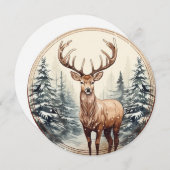 Stille sneeuwval - een kerstmoment in het bos feestdagenkaart (Voorkant / Achterkant)