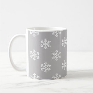 Stille Sneeuwvlokken in Grijs Koffiemok