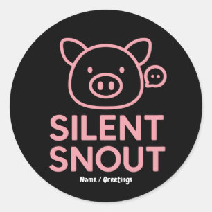 Stille Snuit Schattig Minimaal Roze Varken Design Ronde Sticker
