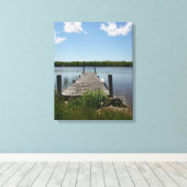 Stille steiger in het Upper Peninsula Canvas Afdruk (Insitu (Houten vloer))