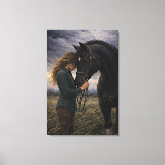 Stille Storm | Paarden Kunst | Uitgebreid Canvas Afdruk
