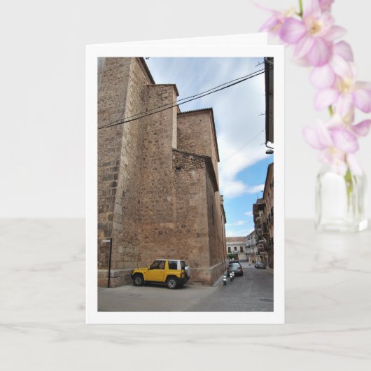 Stille straat in Chelva, Valencia Spanje, Spaans Kaart (Orchidee)