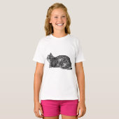 Stille Tabby, Kop Voorover T-shirt (Voorkant volledig)