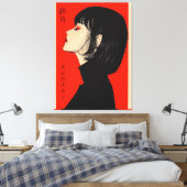 Stille Vlam - de Herinnering aan Rood Canvas Afdruk (Insitu (Slaapkamer))