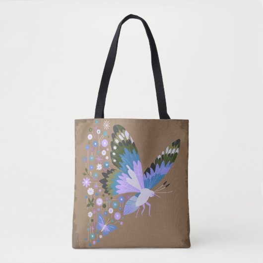 Stille Vlinder Botanische Boodschappentas Tote Bag (Voorkant)