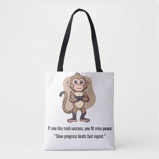 Stille Voortgangs Aap – Dagelijkse Tote Bag (Voorkant)