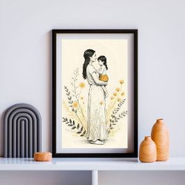 Stille vreugde in haar armen poster