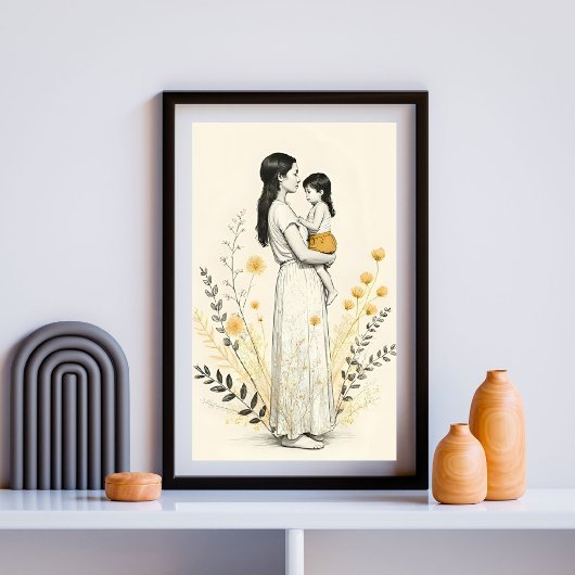Stille vreugde in haar armen poster