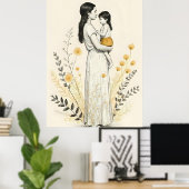 Stille vreugde in haar armen poster (Thuiskantoor)