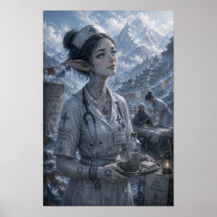 Stille vreugde / Verpleegster / Tibetaanse bergen Poster