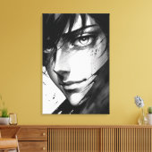 Stille Waarheden - Inkt Portret van Verborgen Emot Canvas Afdruk (Insitu (Woonkamer))