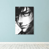 Stille Waarheden - Inkt Portret van Verborgen Emot Canvas Afdruk (Insitu (Houten vloer))