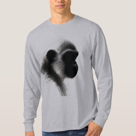 Stille Waarnemer Primaat Houtskool Studie T-shirt (Voorkant)