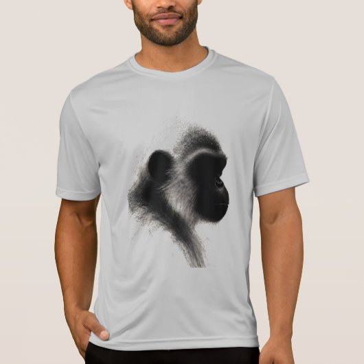 Stille Waarnemer Primaat Houtskool Studie T-shirt (Voorkant)