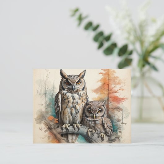 Stille wachters van het bos briefkaart (Staand voorkant)