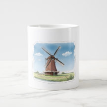 Stille Windmolen in de Velden – Zachte Waterverf L