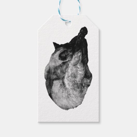 stille winterdraperie cadeaulabel (Voorkant)