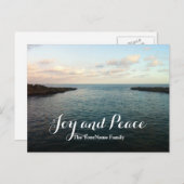 Stille Zee Vreugde & Vrede Vakantie Groet Ansichtk Feestdagenkaart (Voorkant / Achterkant)