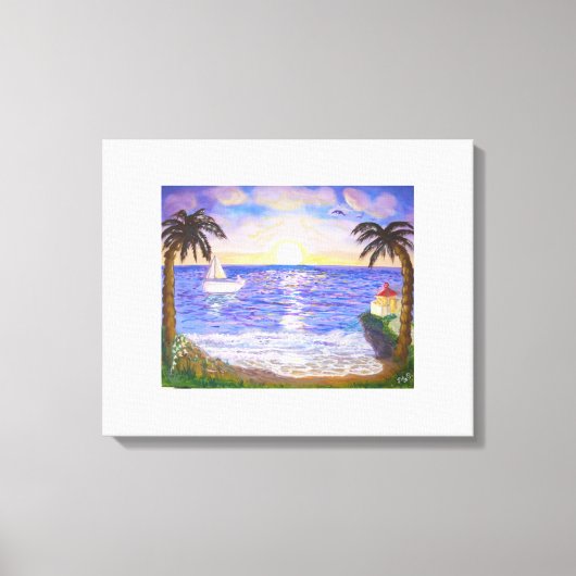 Stille zomer aan het strand canvas afdruk (Voorkant)