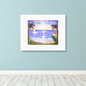 Stille zomer aan het strand canvas afdruk (Insitu (Houten vloer))
