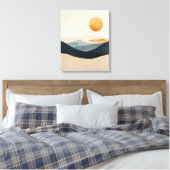 Stille Zon Over Gelaagde Horizonten Canvas Afdruk (Insitu (Slaapkamer))