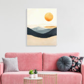 Stille Zon Over Gelaagde Horizonten Canvas Afdruk (Insitu (Woonkamer))