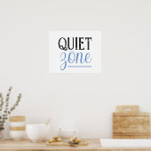 Stille Zone Zwart Blauw Poster (Keuken)
