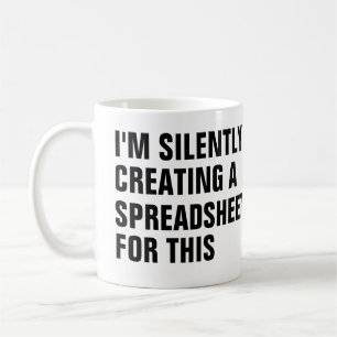 Stilletjes een spreadsheet voor dit maken koffiemok