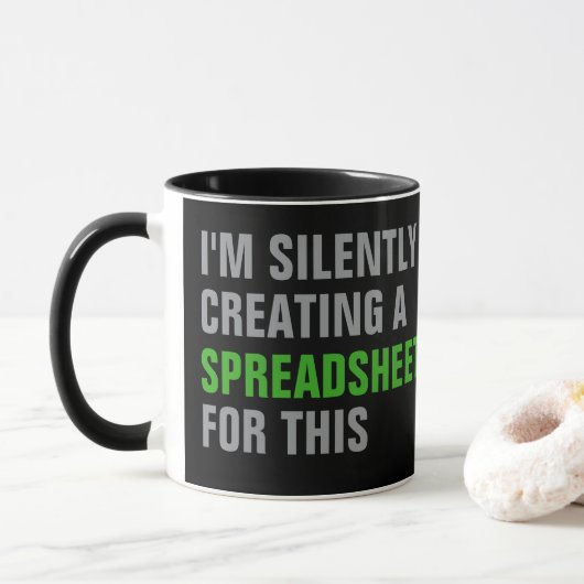 Stilletjes een spreadsheet voor dit maken mok (Met donut)